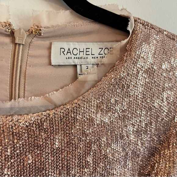 Rachel Zoe Noelle Pink Sequin 3/4 Length Sleeve Jumpsuit | 2 - Picture 9 of 13